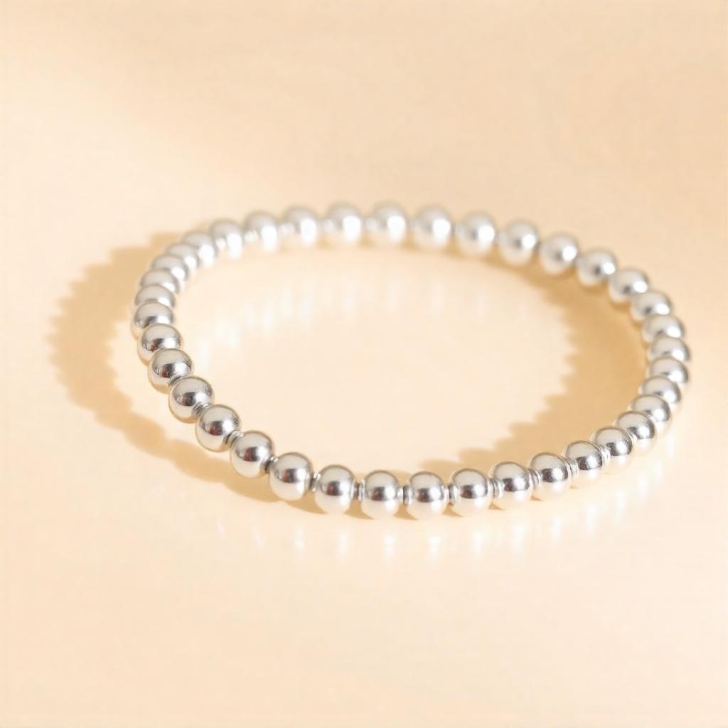 Silver beaded bracelets for women