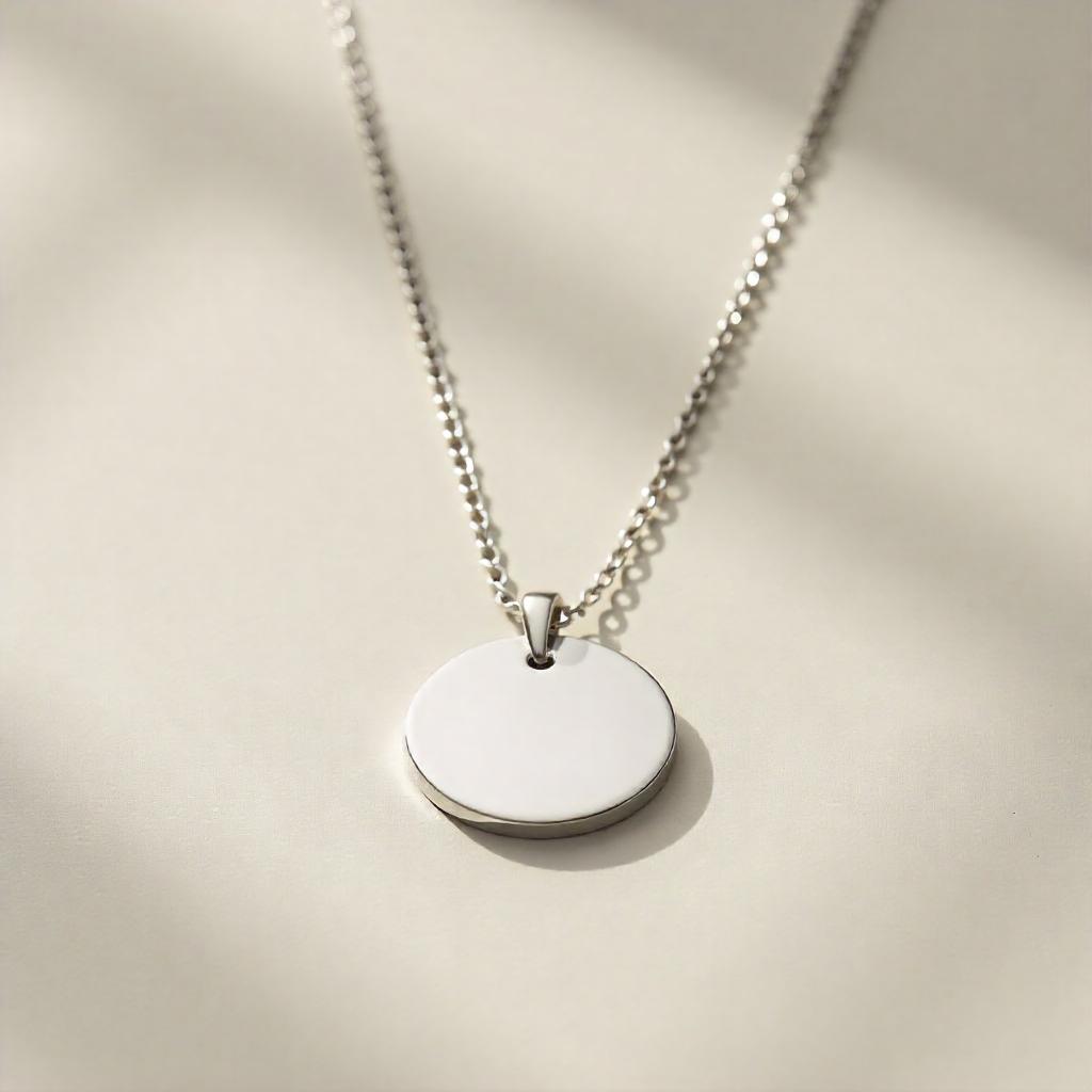 Minimal silver pendant neklace