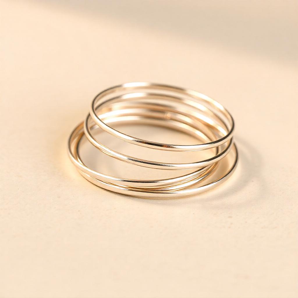 Customizable silver stacking rings